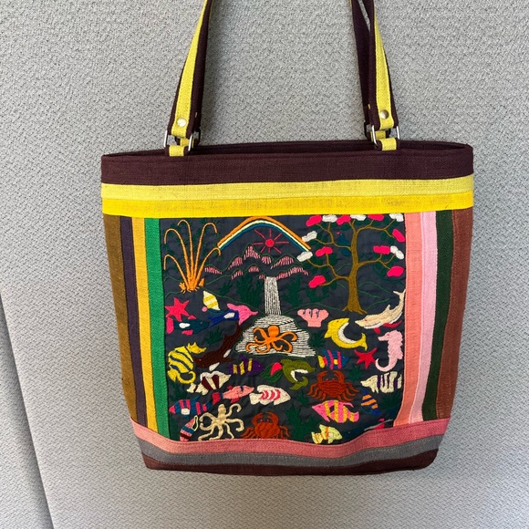 Handbags - Hand made colorful and durable tote funky animal/ spiritual vibe